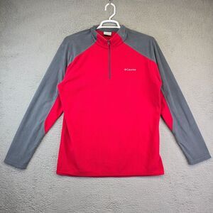 Columbia Fleece Sweater Men's L Red Gray 2 Tone Soft Gorpcore Lightweight Jacket